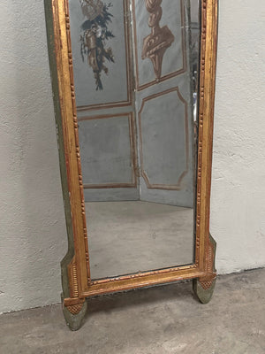 Slim painted mirror with crest