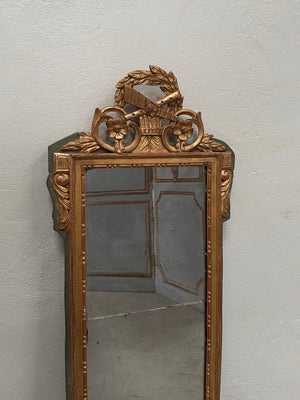 Slim painted mirror with crest