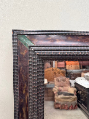 Ebonised reeded mirror