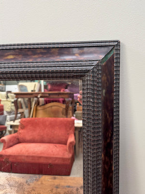 Ebonised reeded mirror