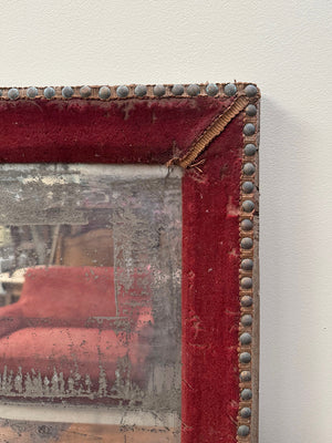 Studded velvet frame mirror