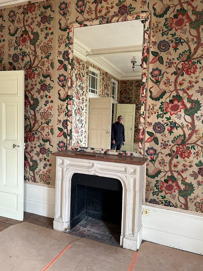 Fabric covered mirror