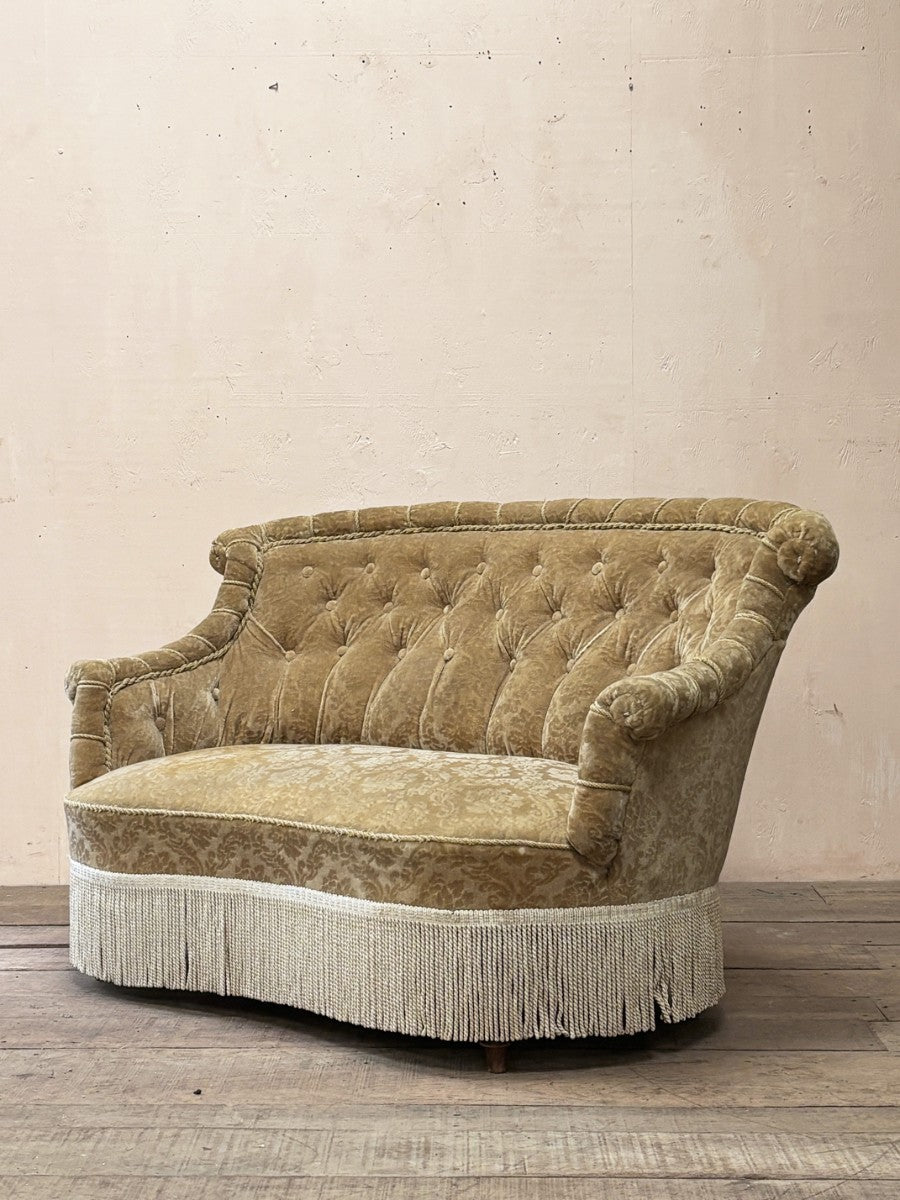 Deep buttoned settee 'as is'