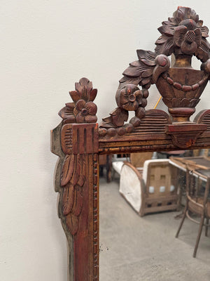 Carved wood mirror