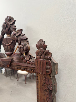 Carved wood mirror