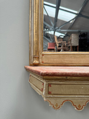 Painted mirror with shelf