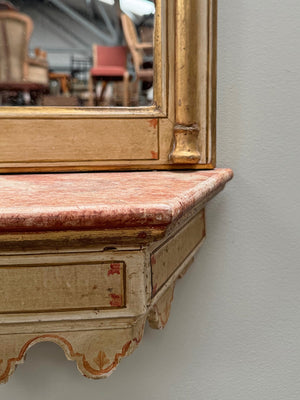 Painted mirror with shelf