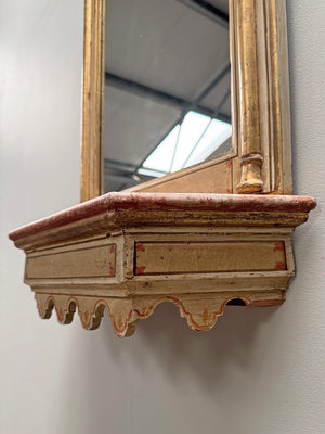 Painted mirror with shelf