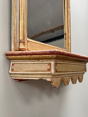 Painted mirror with shelf