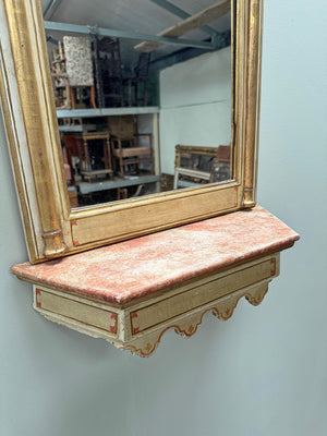 Painted mirror with shelf