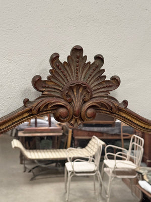 Crested overmantel mirror