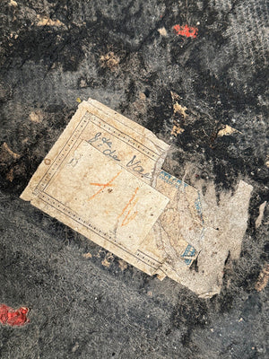 Battered leather trunk