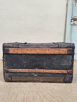 Battered leather trunk