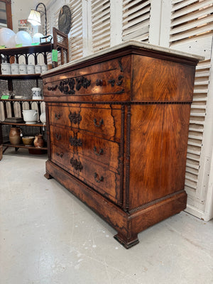 Marble top chest of drawers