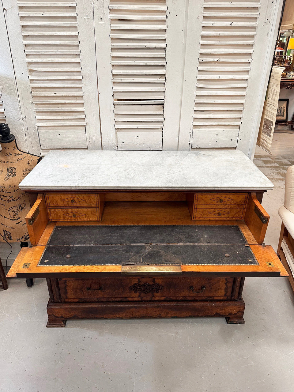 Marble top chest of drawers
