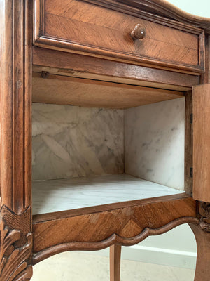 Walnut veneered single chevet