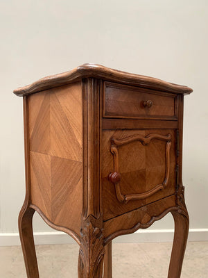Walnut veneered single chevet