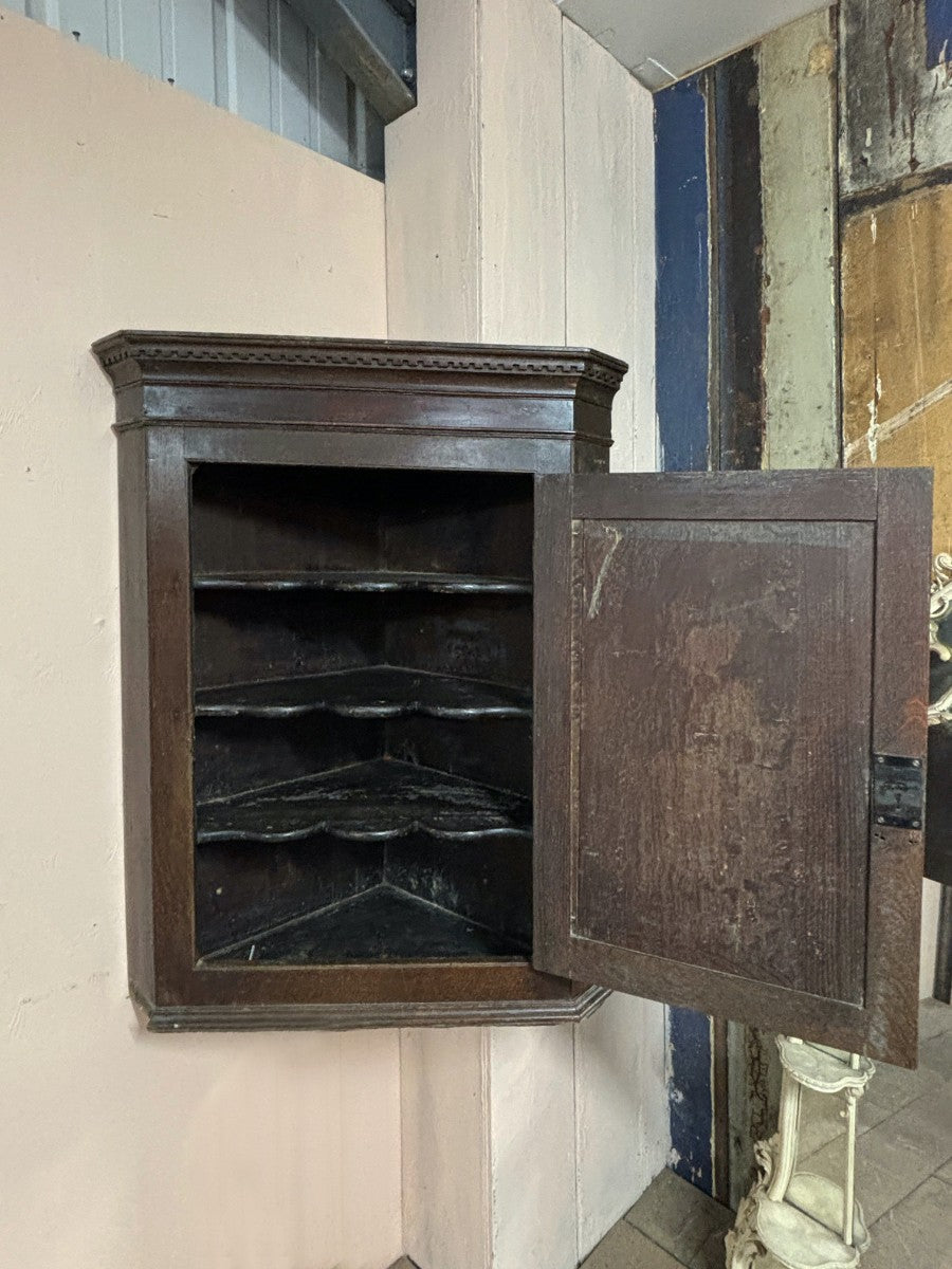 Oak corner cupboard