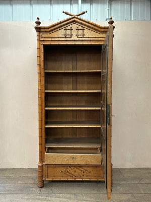 Faux bamboo mirrored cupboard (Reserved)