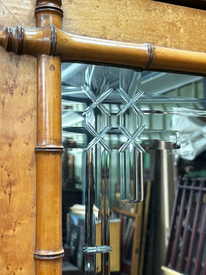 Faux bamboo mirrored cupboard (Reserved)