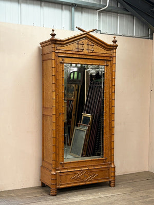 Faux bamboo mirrored cupboard (Reserved)