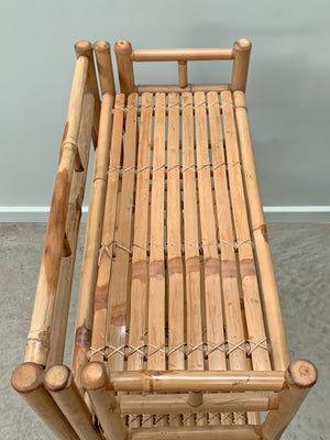Folding bamboo shelving unit