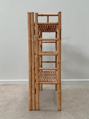Folding bamboo shelving unit