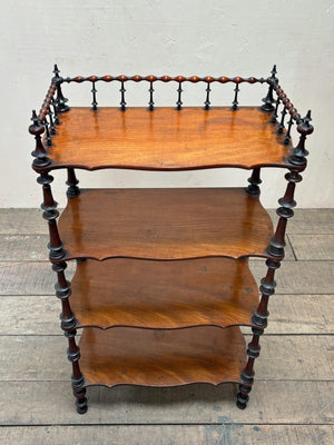 Mahogany spindle shelves