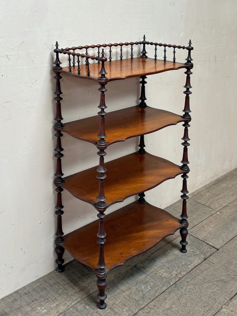Mahogany spindle shelves