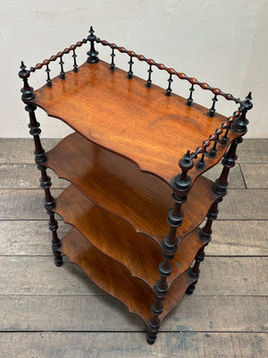 Mahogany spindle shelves