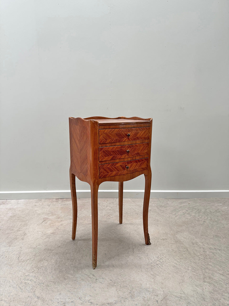 Marquetry bedside cabinet