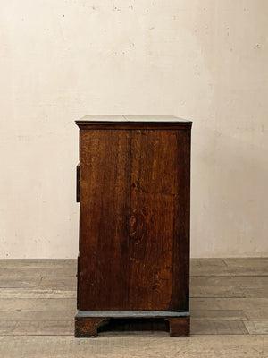 Oak and walnut chest of drawers