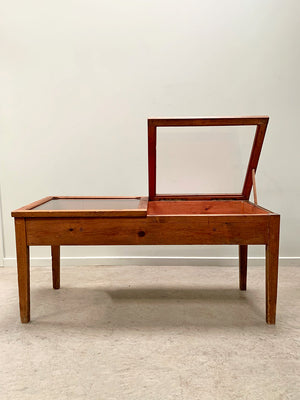 Pitch pine display cabinet