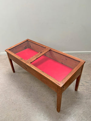 Pitch pine display cabinet