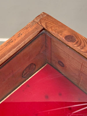 Pitch pine display cabinet