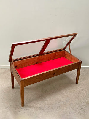 Pitch pine display cabinet