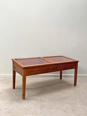 Pitch pine display cabinet