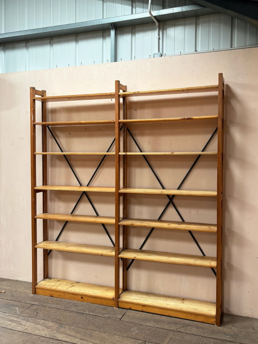 Mid century pine shelving