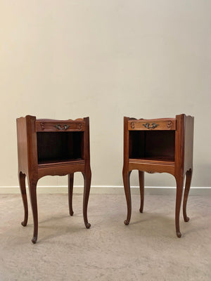 Pair of open bedside cabinets
