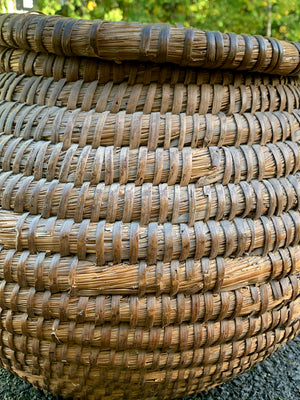 Lidded rattan storage container