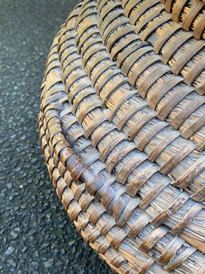Lidded rattan storage container