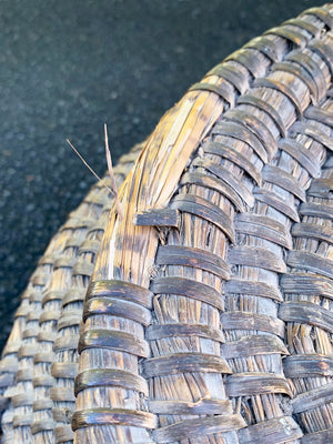 Lidded rattan storage container