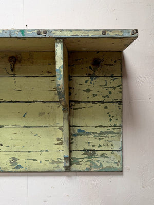 Painted shelf with hooks