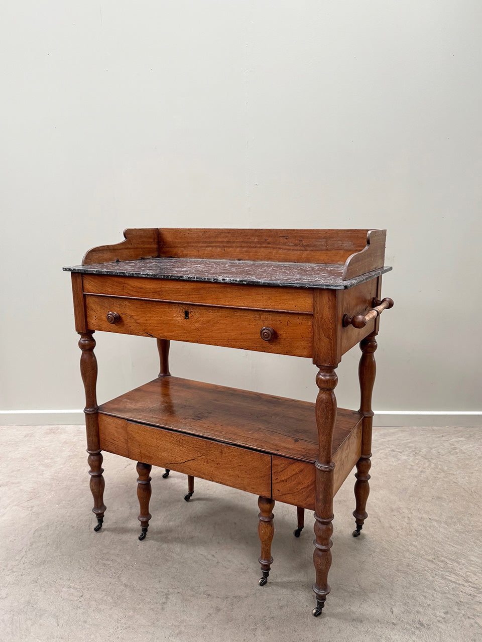 Marble top washstand with bidet