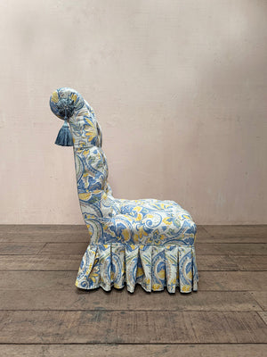 Buttoned back slipper chair