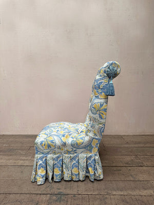 Buttoned back slipper chair