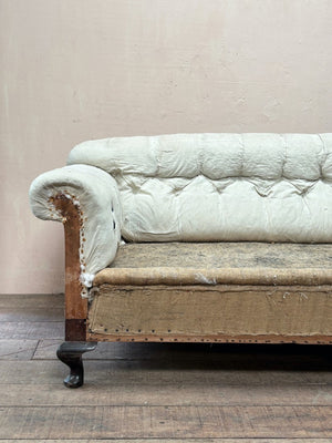 Button back English sofa (inc. restoration and re-upholstery (ex. fabric)) (Reserved)