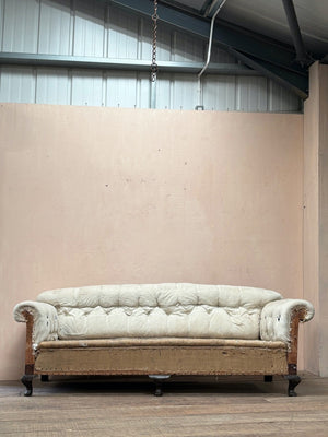 Button back English sofa (inc. restoration and re-upholstery (ex. fabric)) (Reserved)