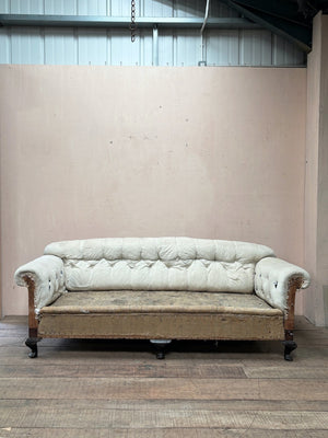 Button back English sofa (inc. restoration and re-upholstery (ex. fabric)) (Reserved)
