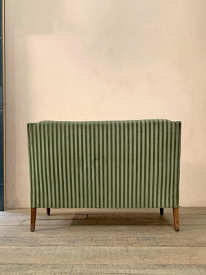 Green striped sofa